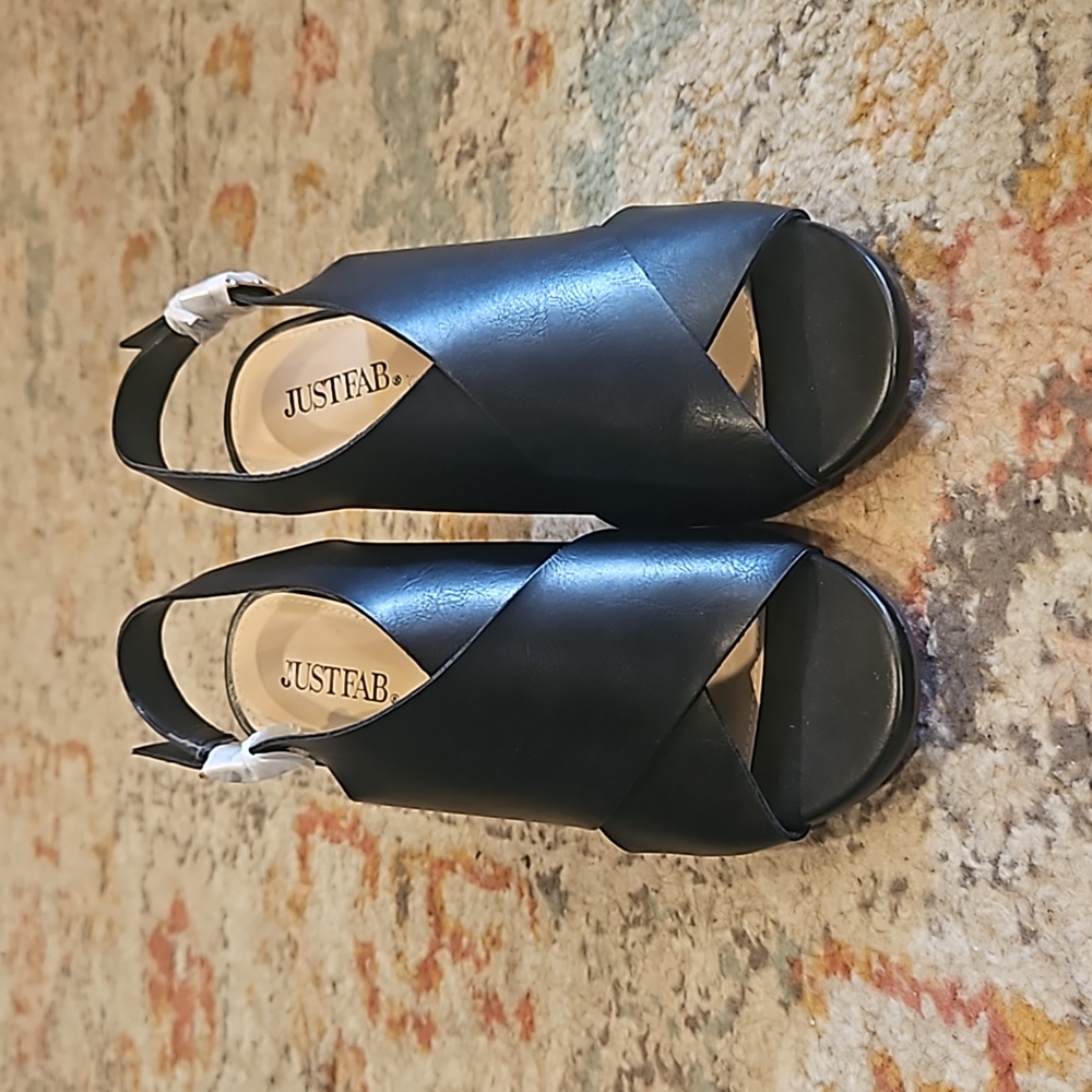 JustFab Black Heeled Sandal